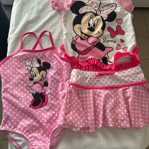 NWOT Disney Minnie Mouse 3 Pc Swimsuit Set Size 4T